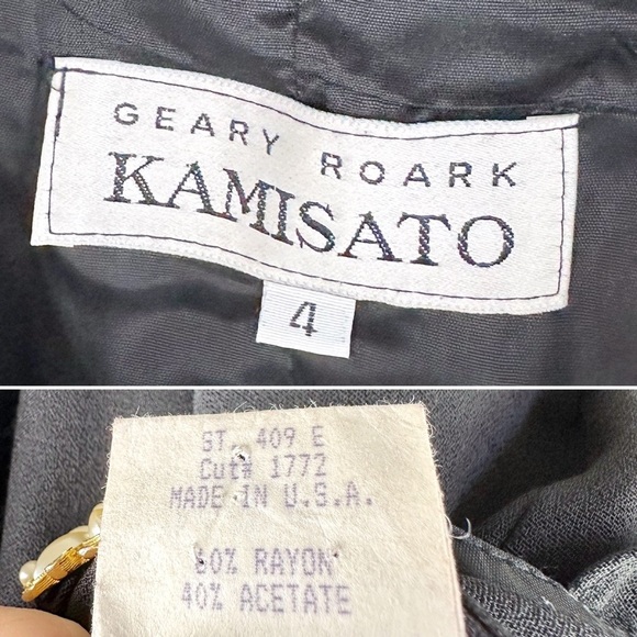 Geary Roark Kamisato Vintage 80's Black Dress - Picture 7 of 12